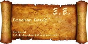 Boschan Bató névjegykártya